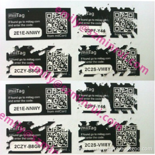 Custom Self Destructive Labels With Qr Code And Unique Numbers,warranty Eggshell Stickers With Random Numbers 